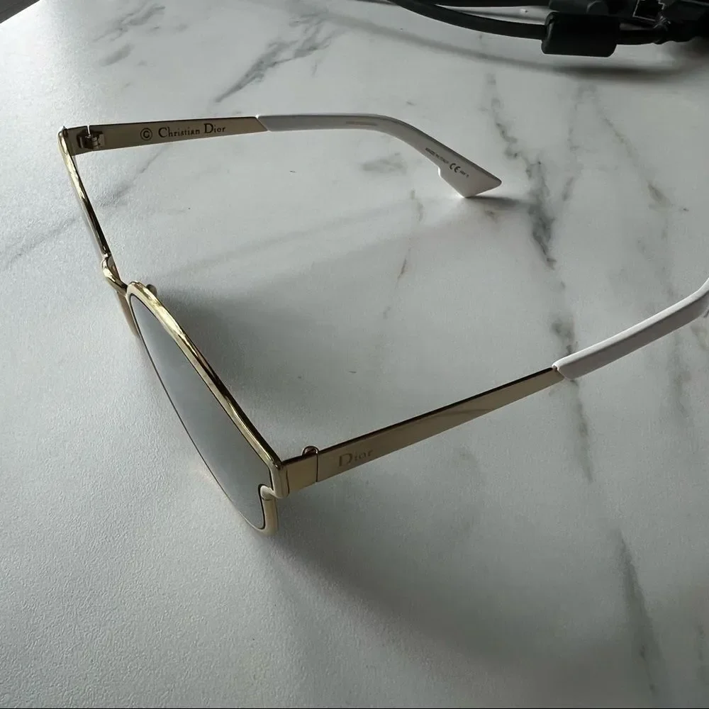 CHRISTIAN DIOR SYMMETRIC GBZQV WHITE MARBLE AUTHENTIC FRAMES SUNGLASSES 59-19